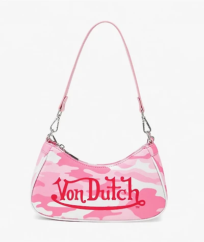 Von Dutch Pink Camo Shoulder Bag