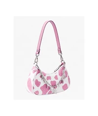 Von Dutch Pink Cow Print Shoulder Bag