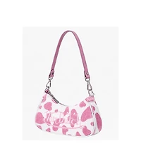 Von Dutch Pink Cow Print Shoulder Bag