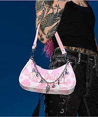 Von Dutch Pink Cow Print Shoulder Bag