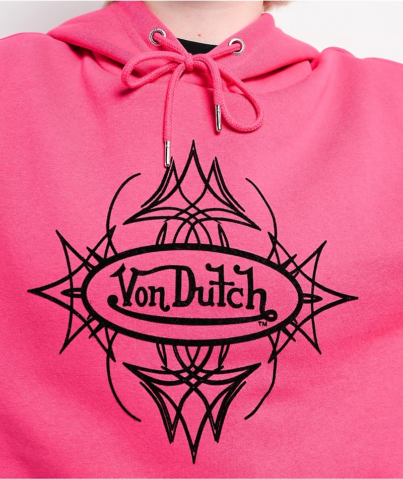 Von Dutch Pink Cropped Hoodie