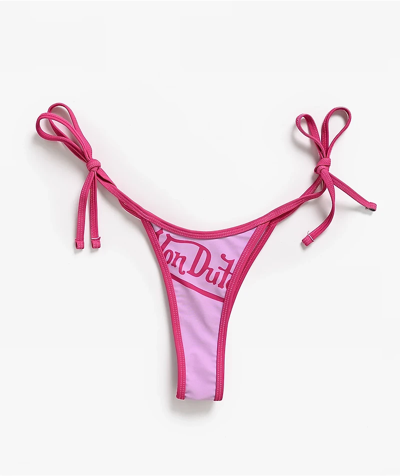 Von Dutch Pink High Leg Bikini Bottom