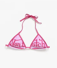 Von Dutch Pink Triangle Bikini Top
