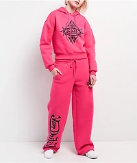 Von Dutch Pink Wide Leg Sweatpants