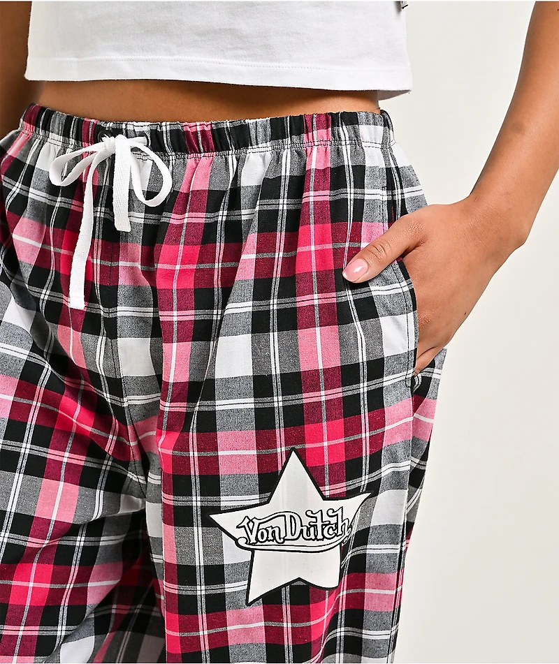 Von Dutch Plaid Pink Lounge Set