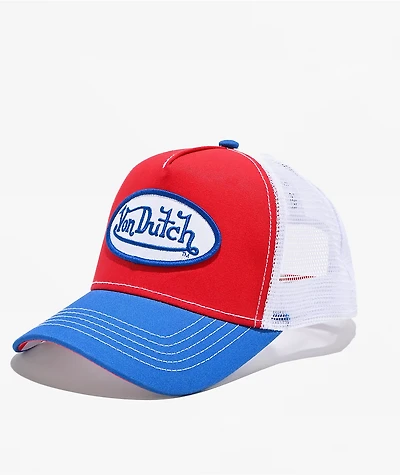 Von Dutch Puerto Rico Red, White & Blue Trucker Hat