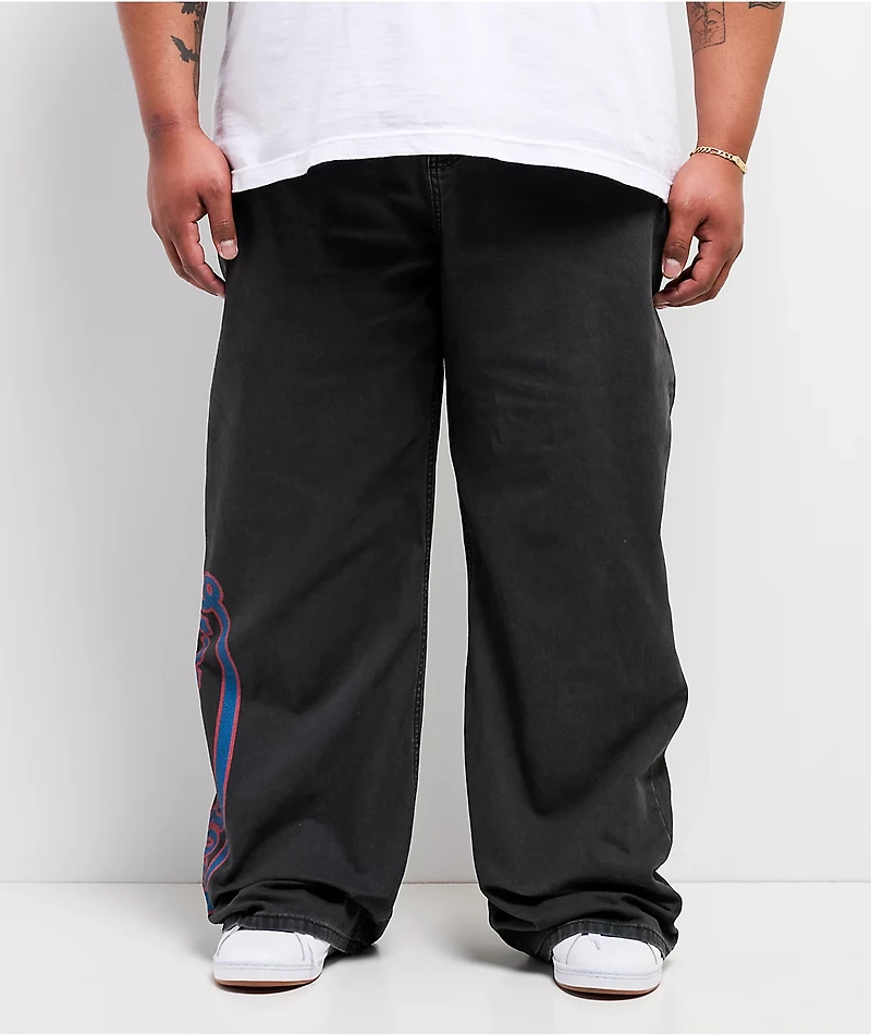 Von Dutch Reapers Dark Grey Wash Baggy Jeans