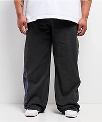 Von Dutch Reapers Dark Grey Wash Baggy Jeans