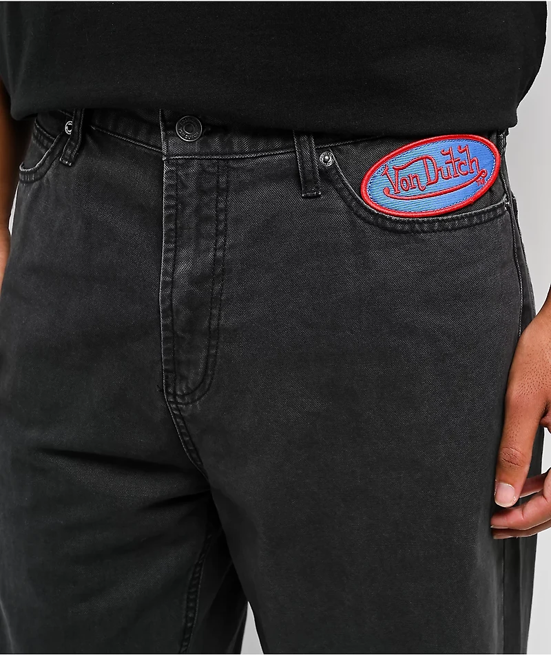 Von Dutch Reapers Dark Grey Wash Baggy Jeans