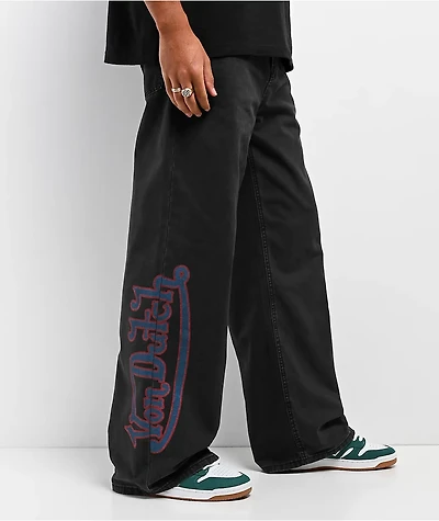 Von Dutch Reapers Dark Grey Wash Baggy Jeans