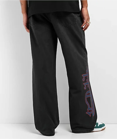 Von Dutch Reapers Dark Grey Wash Baggy Jeans