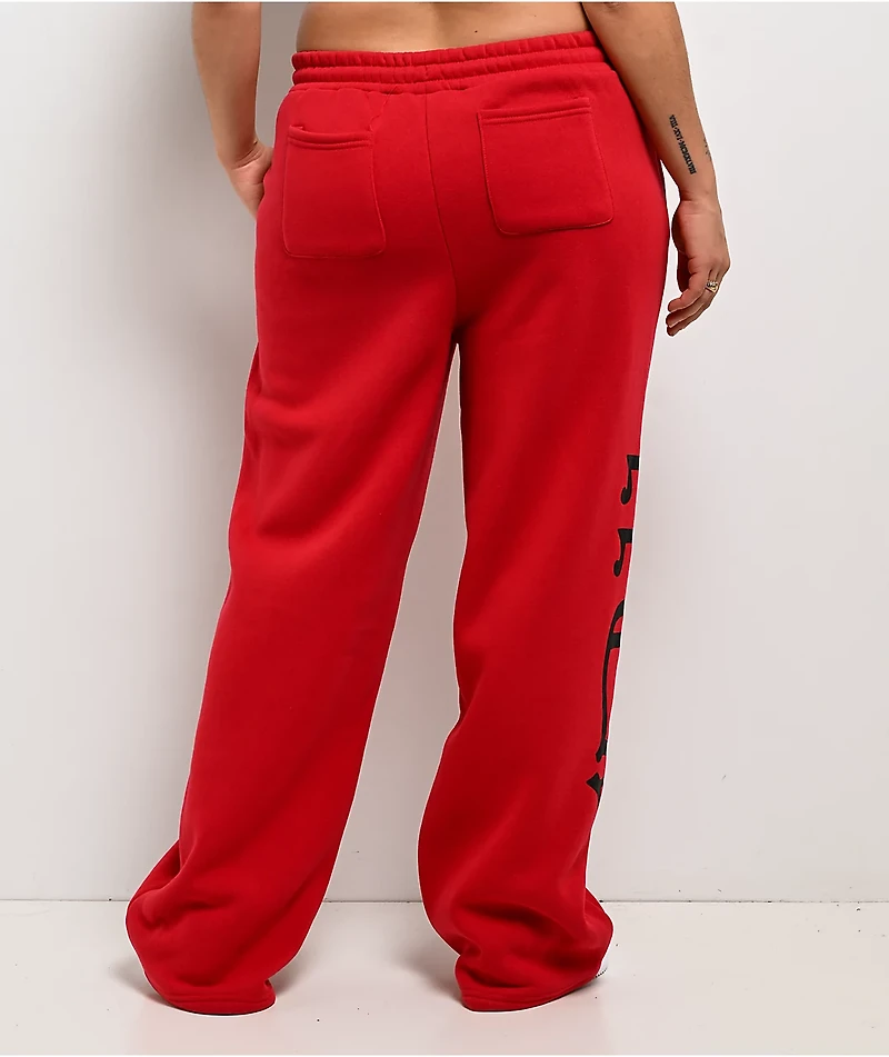 Von Dutch Red Wide Leg Sweatpants