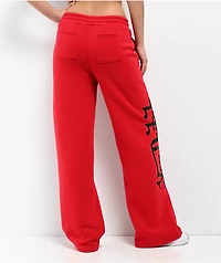 Von Dutch Red Wide Leg Sweatpants