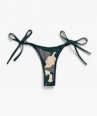 Von Dutch Rhinestone Camo High Leg Bikini Bottom