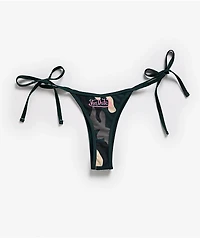 Von Dutch Rhinestone Camo High Leg Bikini Bottom