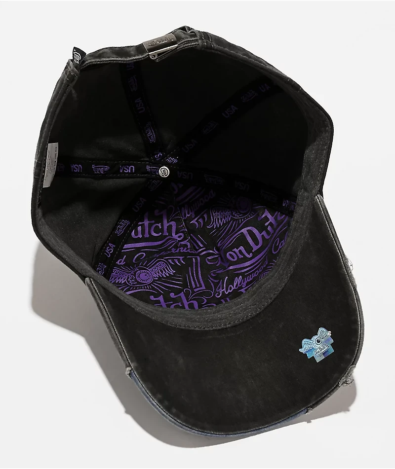 Von Dutch Roadie Black & Purple Strapback Hat