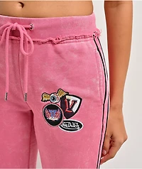 Von Dutch Rope Pink Wash Flare Sweatpants