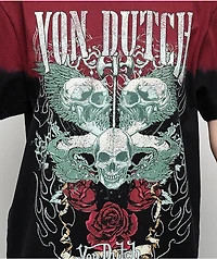 Von Dutch Skull Black & Red Tie Dye T-Shirt