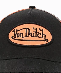 Von Dutch Staple Black & Orange Trucker Hat