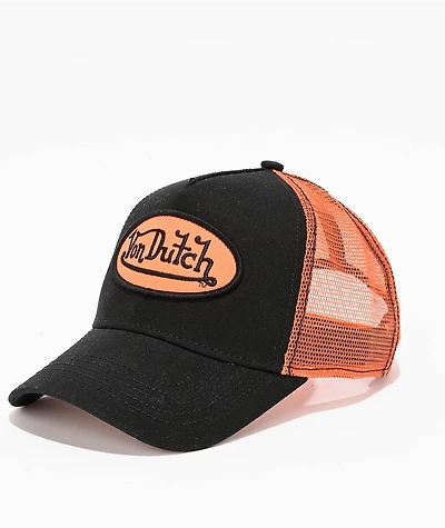 Von Dutch Staple Black & Orange Trucker Hat