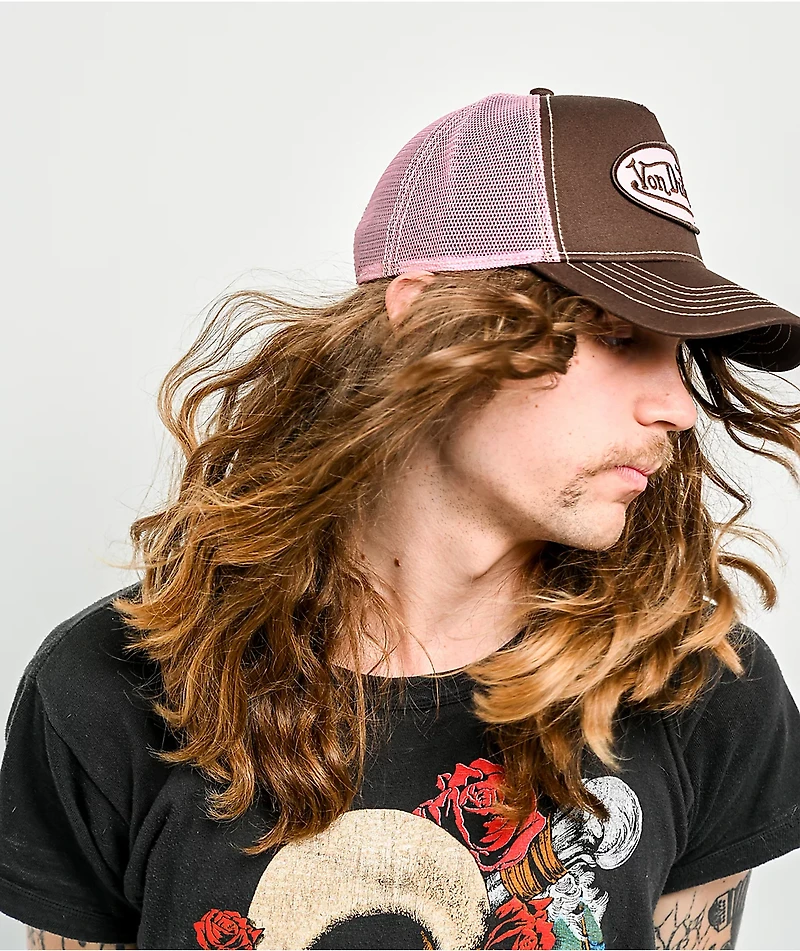 Von Dutch Staple Brown & Pink Trucker Hat