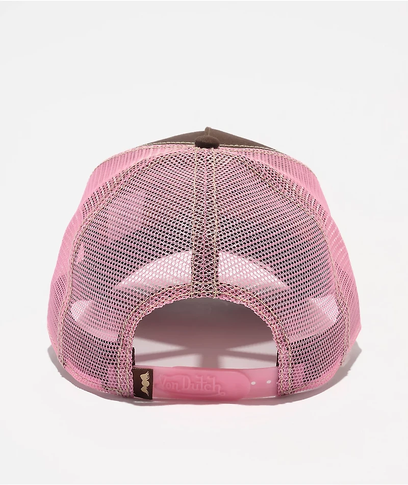 Von Dutch Staple Brown & Pink Trucker Hat