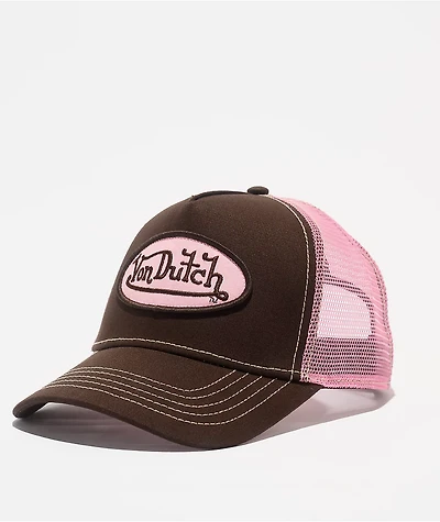 Von Dutch Staple Brown & Pink Trucker Hat