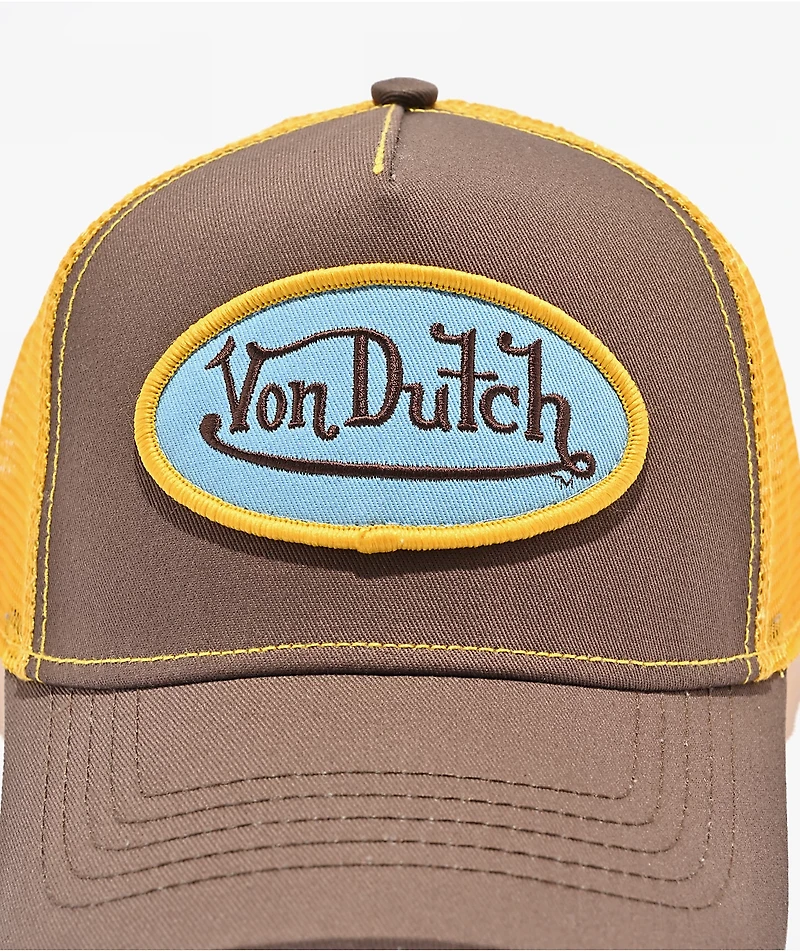Von Dutch Staple Brown & Yellow Trucker Hat
