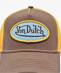 Von Dutch Staple Brown & Yellow Trucker Hat