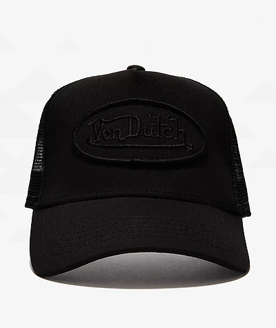 Von Dutch Staple Triple Black Trucker Hat
