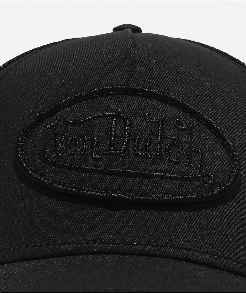 Von Dutch Staple Triple Black Trucker Hat