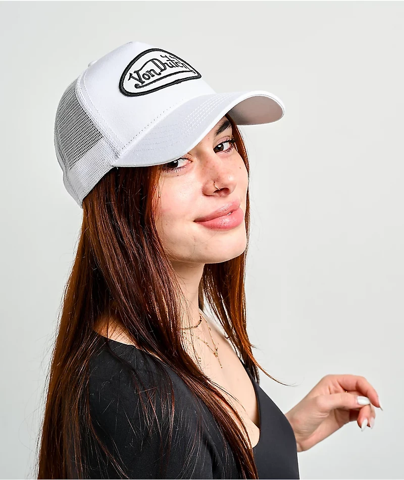 Von Dutch Staple White & Black Trucker Hat