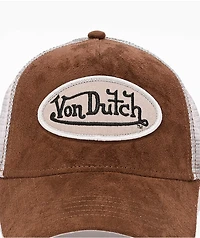 Von Dutch Suede Brown & Grey Trucker Hat