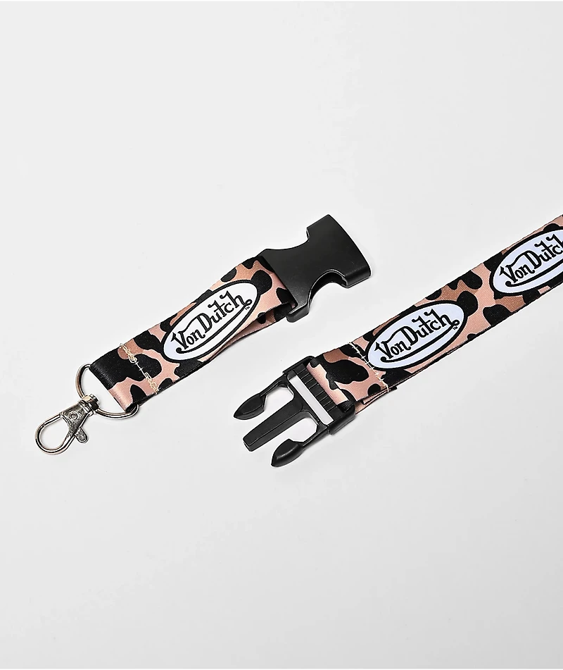 Von Dutch TM Logo Leopard Lanyard