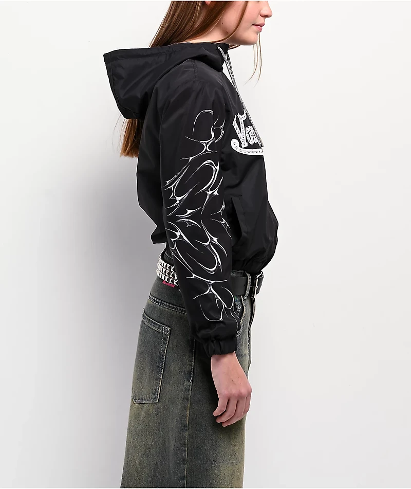 Von Dutch Taslon Crystal Black Windbreaker Zip Jacket