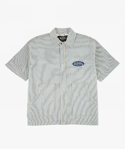 Von Dutch The Zod White Stripe Crop Work Shirt