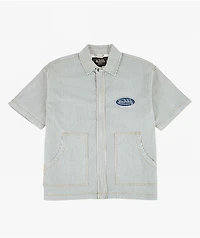 Von Dutch The Zod White Stripe Crop Work Shirt