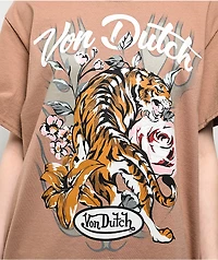 Von Dutch Tiger Rose Beige T-Shirt