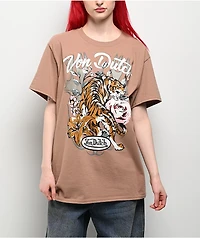 Von Dutch Tiger Rose Beige T-Shirt