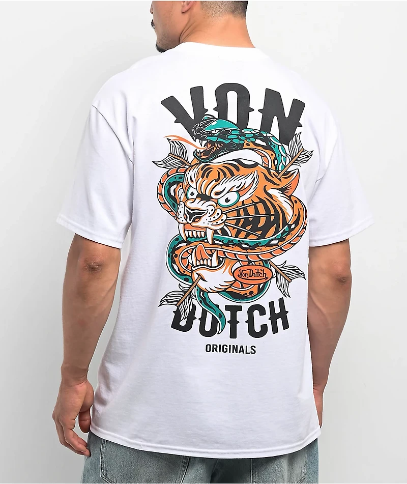 Von Dutch Tiger Snake Natural T-Shirt