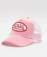 Von Dutch Velvet Pink Trucker Hat