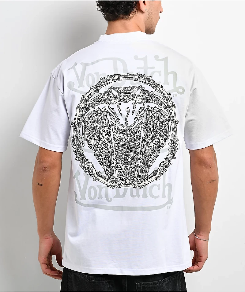 Von Dutch X Broken Promises Bare Bones White T-Shirt