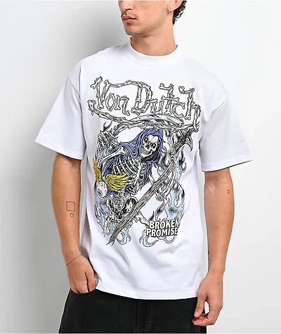 Von Dutch X Broken Promises Bare Bones White T-Shirt