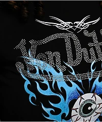 Von Dutch X Broken Promises Dark Wings Rhinestone Black Crop T-Shirt