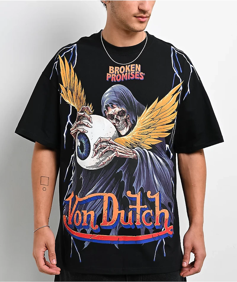 Von Dutch X Broken Promises Death Grip Black T-Shirt