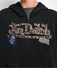 Von Dutch X Broken Promises Wild Ride Black Wash Zip Hoodie