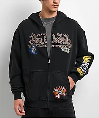 Von Dutch X Broken Promises Wild Ride Black Wash Zip Hoodie