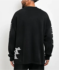 Von Dutch x Broken Promises All In Black Wash Crewneck Sweatshirt