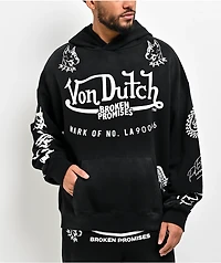 Von Dutch x Broken Promises All In Black Wash Hoodie
