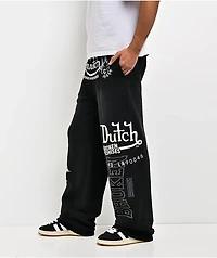 Von Dutch x Broken Promises All In Black Wash Wide Leg Sweatpants